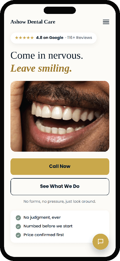 Ashow Dental Care mobile website